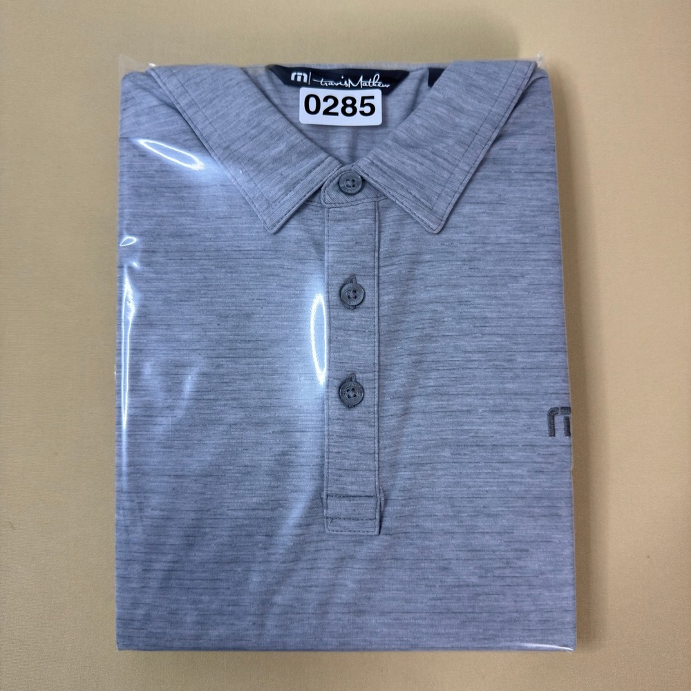 TravisMathew Heater Polo Shirt Heather Grey XL Golf Performance 1MW395 - Picture 12 of 12